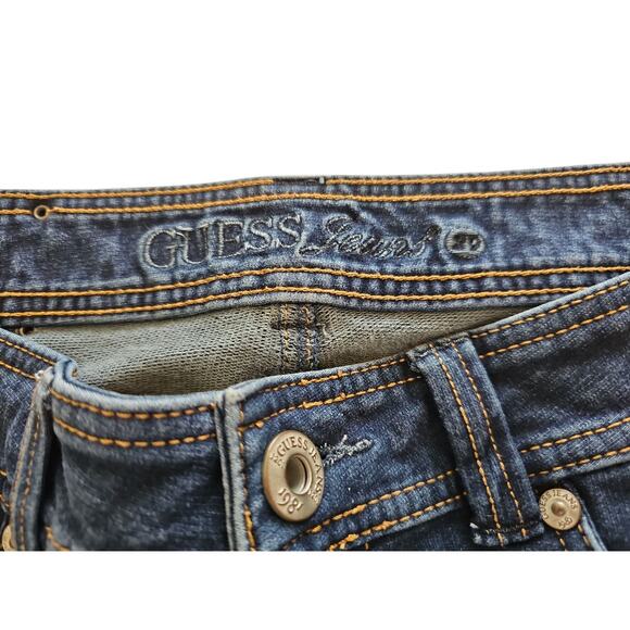 Vintage Guess Capri Pants Womens 29 Y2K Mid Low Rise Blue Wash Denim - Picture 3 of 9